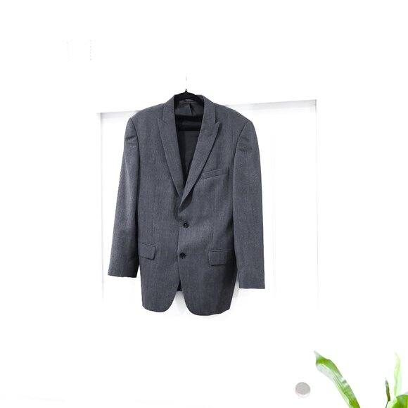 John Varvatos Size 42R 100% Wool Soho Fit Heather Gray Blazer - Picture 9 of 9